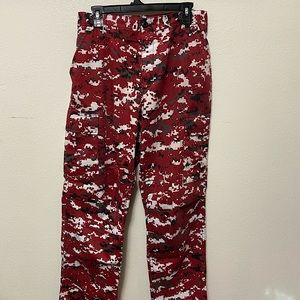 Red, black and white digital army camo pants